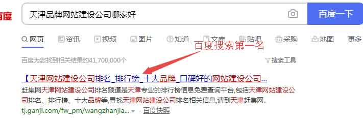 天津品牌网站建设公司哪家好百度第一名显示内容