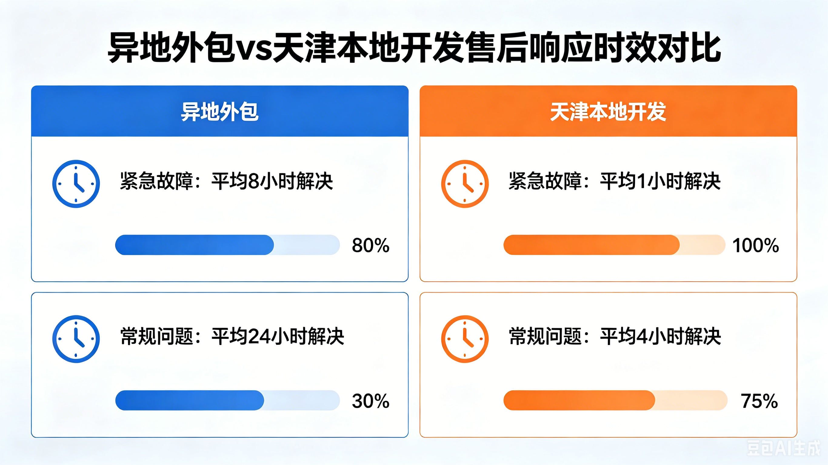 天津小程序分级售后响应时效对比示意图